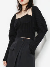 Chain Sling Vest Solid Color Knit Two Piece Set